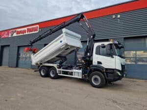 IVECO X-WAY 480 BI-BENNE + GRUE / INTARDER